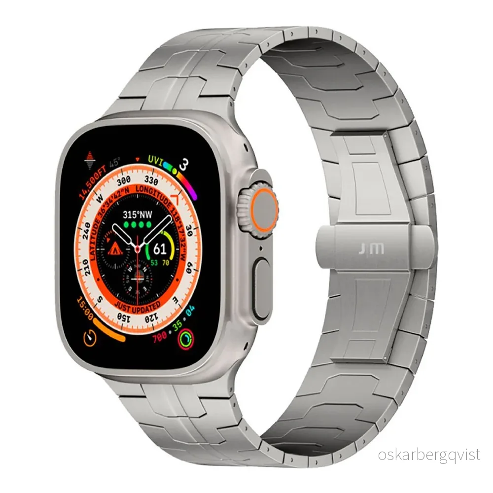 Apple Watch Ultra 1/2 (49mm) Just Mobile Titanium Reim – Sølv v:5946954 Apple Watch Ultra 1/2 (49mm) Just Mobile Titanium Reim – Sølv v:5946954