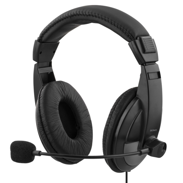 DELTACO USB stereohodesett, 40 mm element, 32 ohm, 20Hz-20kHz, svart v:4164526 DELTACO USB stereohodesett, 40 mm element, 32 ohm, 20Hz-20kHz, svart v:4164526