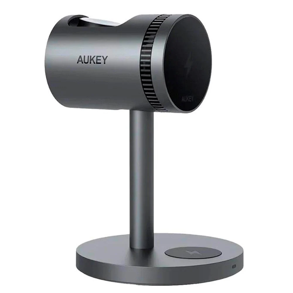 Aukey MagFusion 3-i-1 Pro Qi2 Trådløs Lader – MagSafe Kompatibel – Grå v:7480018 Aukey MagFusion 3-i-1 Pro Qi2 Trådløs Lader – MagSafe Kompatibel – Grå v:7480018