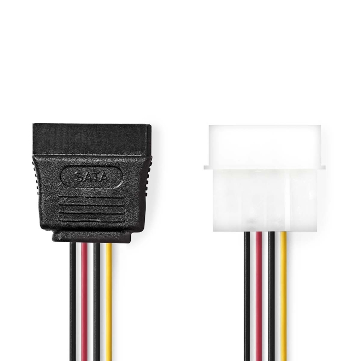 Nedis Intern Strømkabel | Molex Han | SATA 15-Pin Hun | Gull belagt | 0.15 m | Rund | PVC | Flerfarget | Boks v:5218409