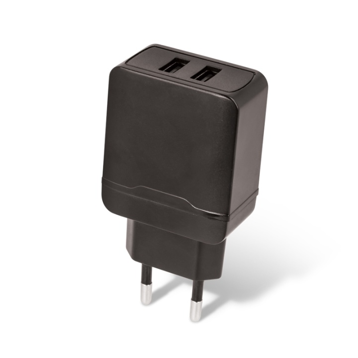 Setty 2 x USB-vegglader 2,4A, svart v:6269390