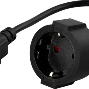 DELTACO apparatadapter, IEC C14 hane till CEE 7/4 (Schuko) hona, 0,5m v:9365807
