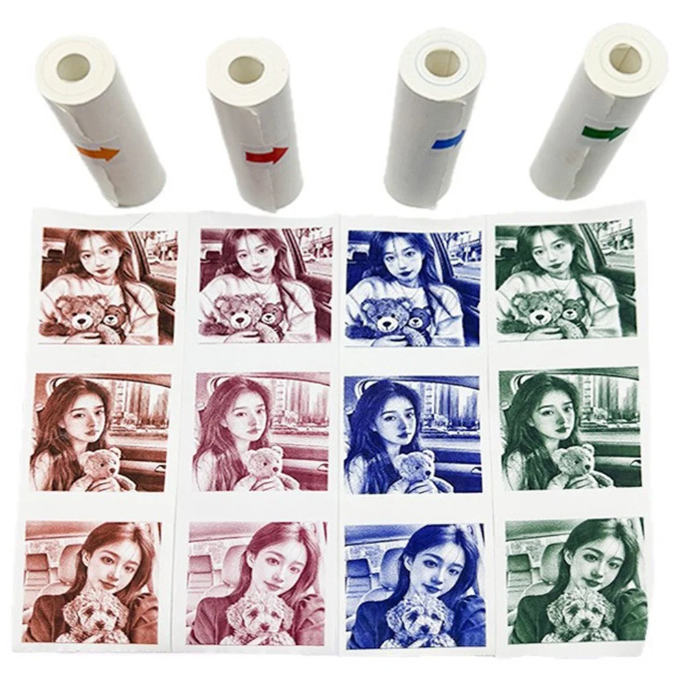 Termisk Fotopapir til Barne Kamera – 57 x 25 mm – 4 stk – Rød / Oransj v:5604092