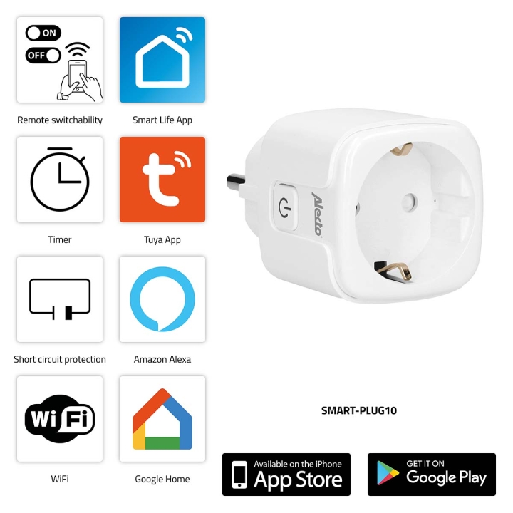 Alecto Smart Wi-Fi-plugg 16A 3680W v:1649611