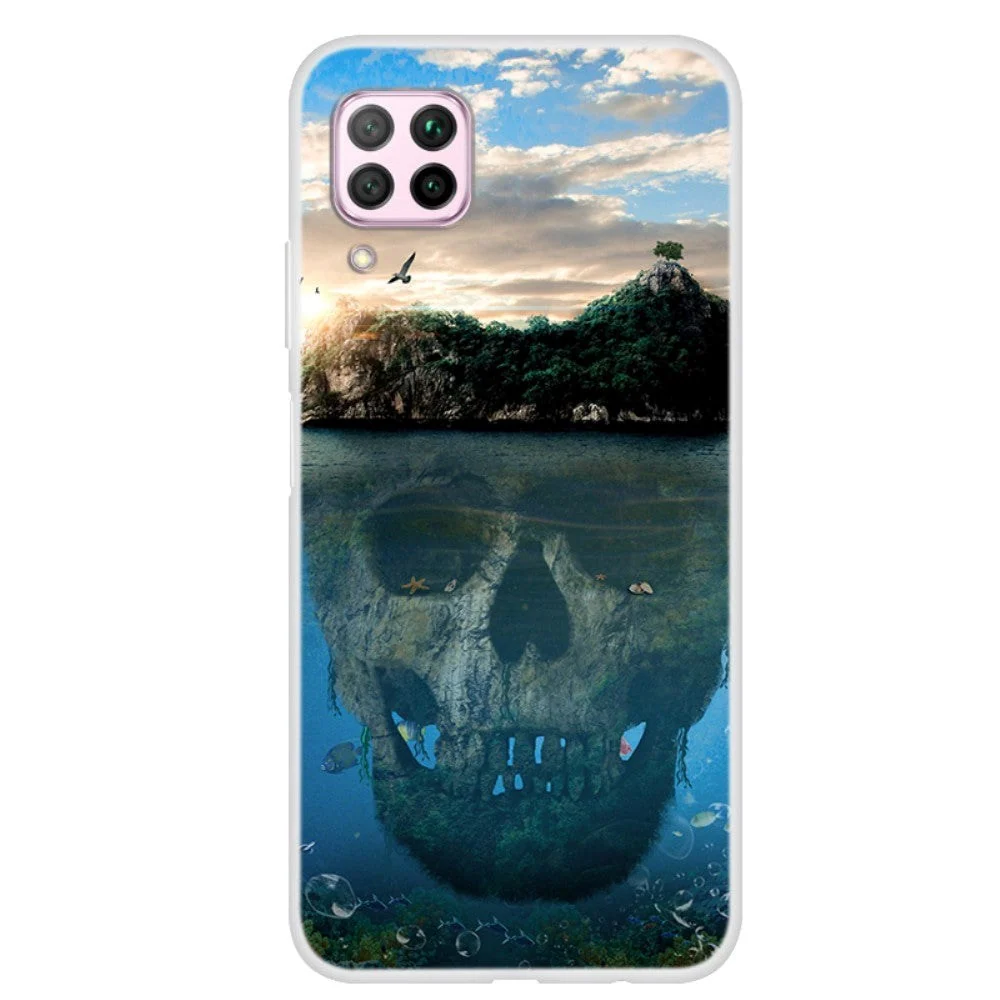 Huawei P40 Lite Fleksibel Plast Deksel - Skull v:1434255