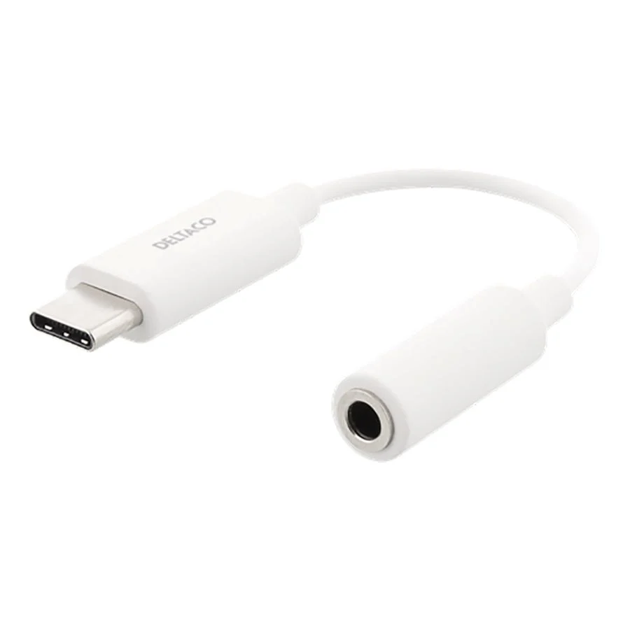 Deltaco USB-C Til AUX 3.5mm Adapter – Hvit v:3910854 Deltaco USB-C Til AUX 3.5mm Adapter – Hvit v:3910854