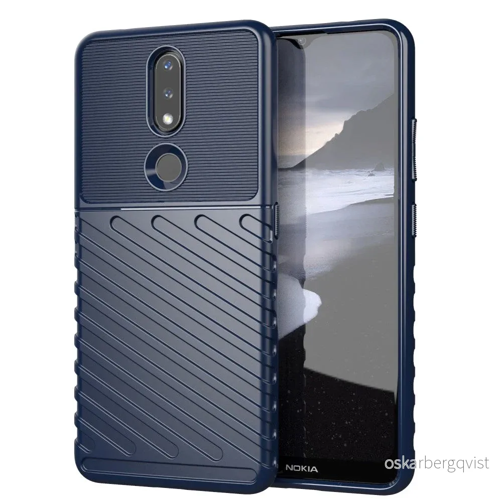 Nokia 2.4 Thunder Series Twill Plastikk Deksel - Blå v:4839762