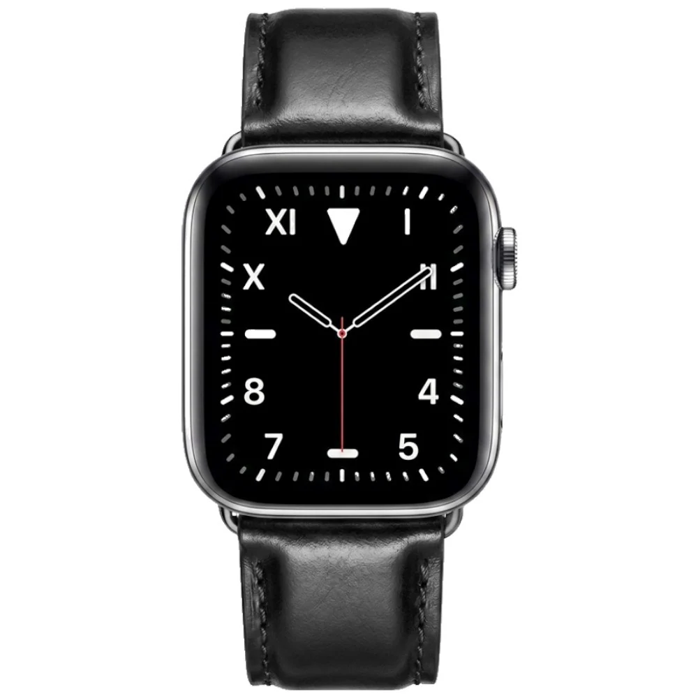 Apple Watch (42/44/45/46/49 mm) Lippa Klokkerem i Kunstskinn – Svart v:8327814