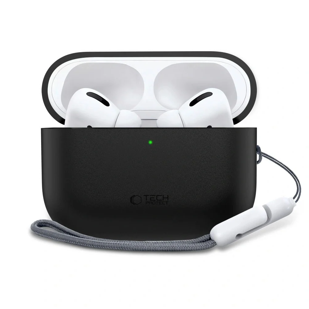 Apple AirPods Pro (3. Gen) Tech-Protect Silikondeksel med Stropp – Sva v:2238012 Apple AirPods Pro (3. Gen) Tech-Protect Silikondeksel med Stropp – Sva v:2238012