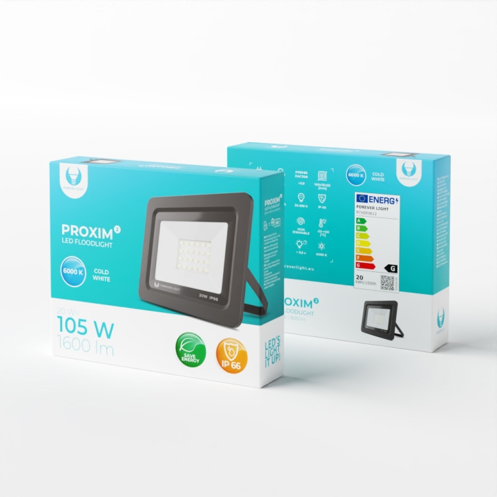Forever Light PROXIM II – LED-flomlys, 20W |6000K| IP66 v:6648233 Forever Light PROXIM II – LED-flomlys, 20W |6000K| IP66 v:6648233