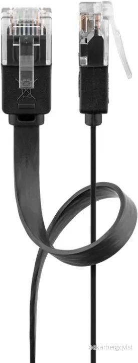 Goobay CAT 6 flat patchkabel, U/UTP, svart kobberleder (CU), 1,5 m v:1100791