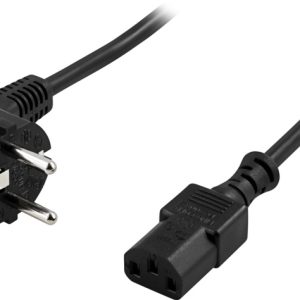 DELTACO apparatkabel, PC & väggut, vinklad CEE 7/7 – rak IEC C13, 0,2 v:2536331 DELTACO apparatkabel, PC & väggut, vinklad CEE 7/7 – rak IEC C13, 0,2 v:2536331