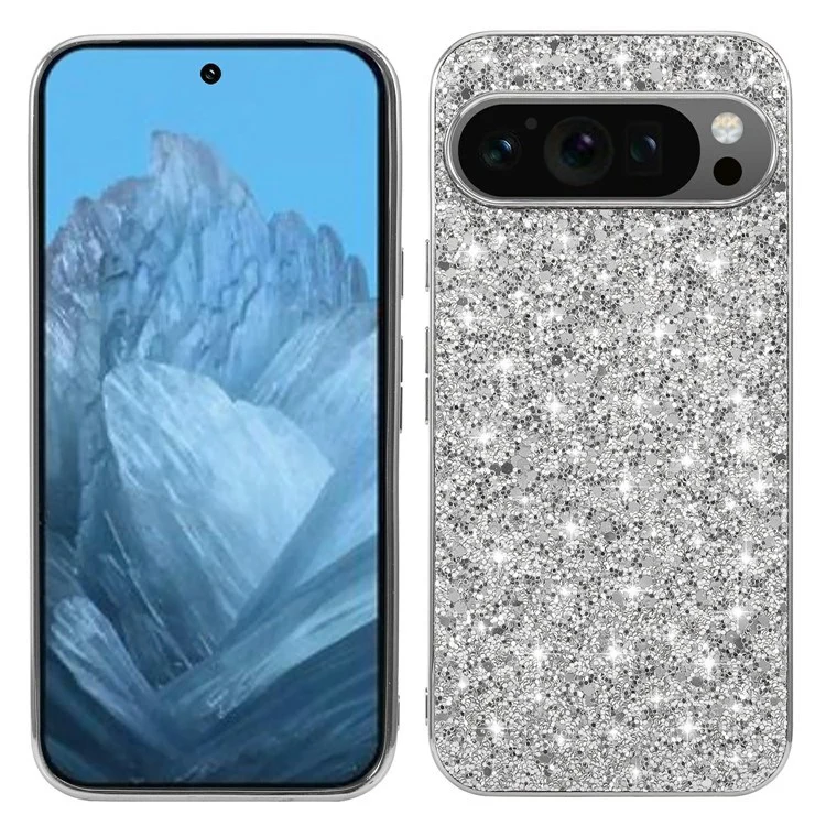 EIDERWOOD Google Pixel 10 / 10 Pro Glitter Deksel – Sølv v:5025201 EIDERWOOD Google Pixel 10 / 10 Pro Glitter Deksel – Sølv v:5025201