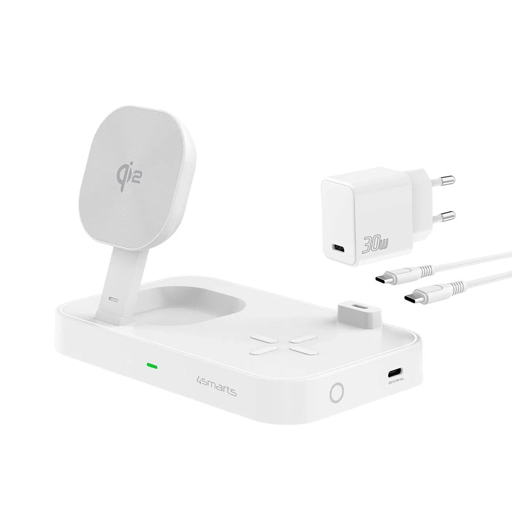 4smarts Qi2 Trådløs Lader 15W – MagSafe Kompatibel – Hvit v:4104581 4smarts Qi2 Trådløs Lader 15W – MagSafe Kompatibel – Hvit v:4104581