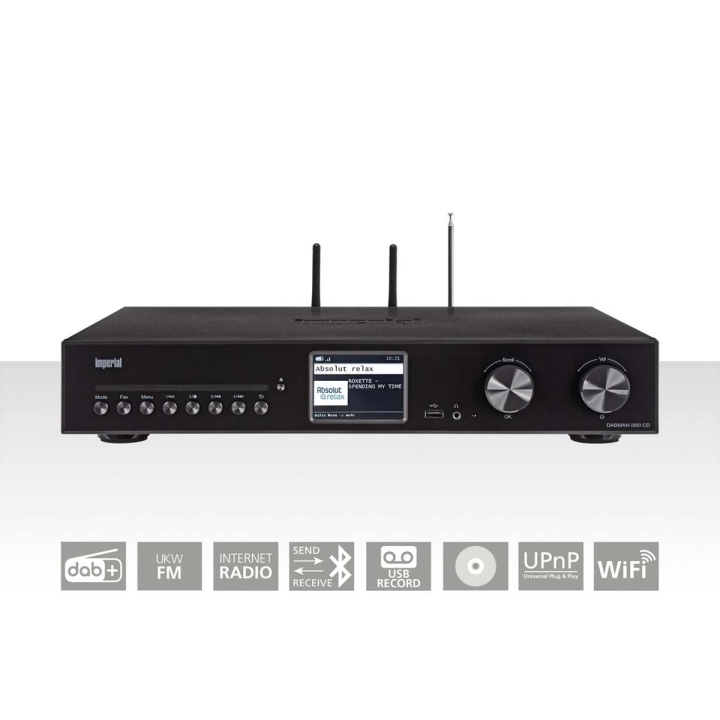 imperial DABMAN i560 CD Alt-i-ett HiFi-system med forsterker og CD-spiller DAB+ / FM / Internett / Bluetooth Svart v:3248433 imperial DABMAN i560 CD Alt-i-ett HiFi-system med forsterker og CD-spiller DAB+ / FM / Internett / Bluetooth Svart v:3248433