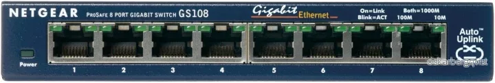 Netgear ProSafe 8-port Gigabit skrivebordsbryter uten administrasjon v:1926226 Netgear ProSafe 8-port Gigabit skrivebordsbryter uten administrasjon v:1926226