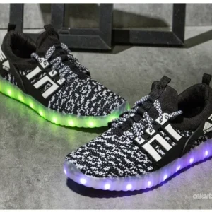 LED Sneakers med snörning strl 33, Svarta v:1668149 LED Sneakers med snörning strl 33, Svarta v:1668149