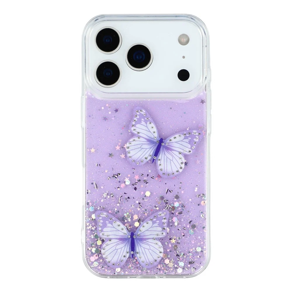 EIDERWOOD iPhone 17 Pro Max Fleksibelt Plast Deksel med Sommerfugler - v:2827181