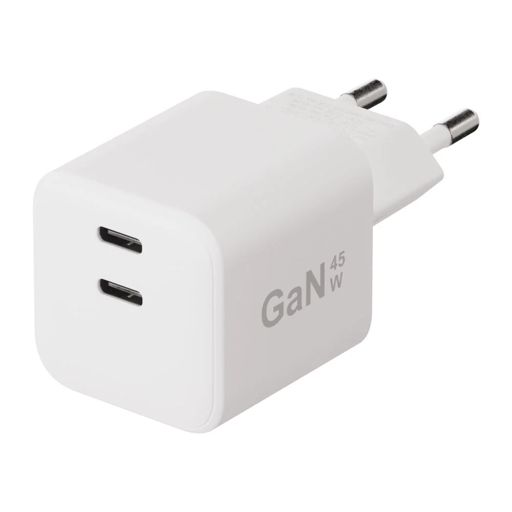 X2O 45W GaN Vegglader m. 2x USB-C - Hvit v:9947646