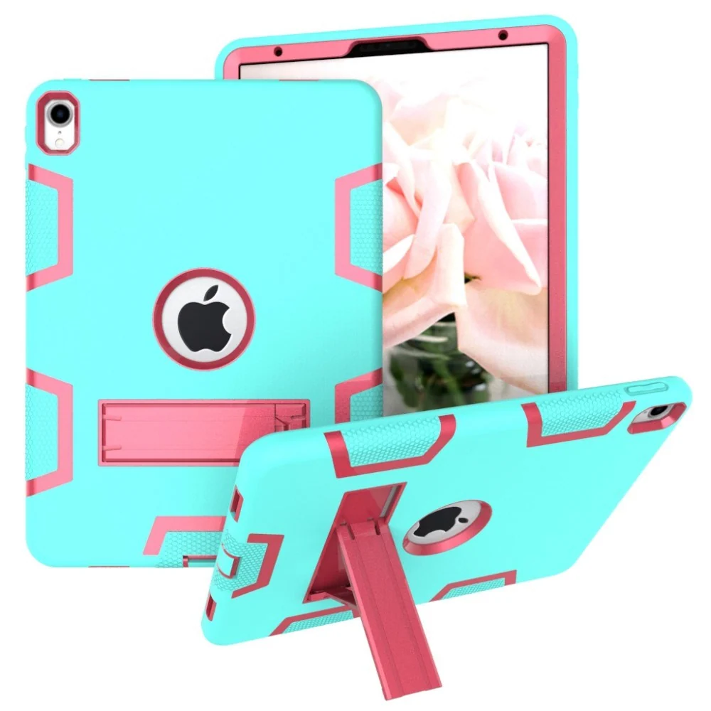 iPad Pro 11" (2018) Shock-proof Hybrid Case m. Stativfunksjon - Cyan / v:3138021