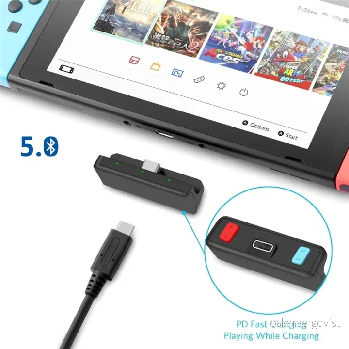 Invery Bluetooth Audio Transmitter for Nintendo Switch v:8870164