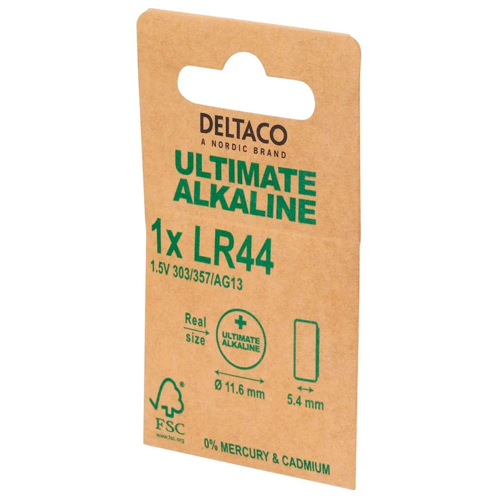 Deltaco Alkaline 1 x LR44 Knappcellebatterier v:1827067 Deltaco Alkaline 1 x LR44 Knappcellebatterier v:1827067