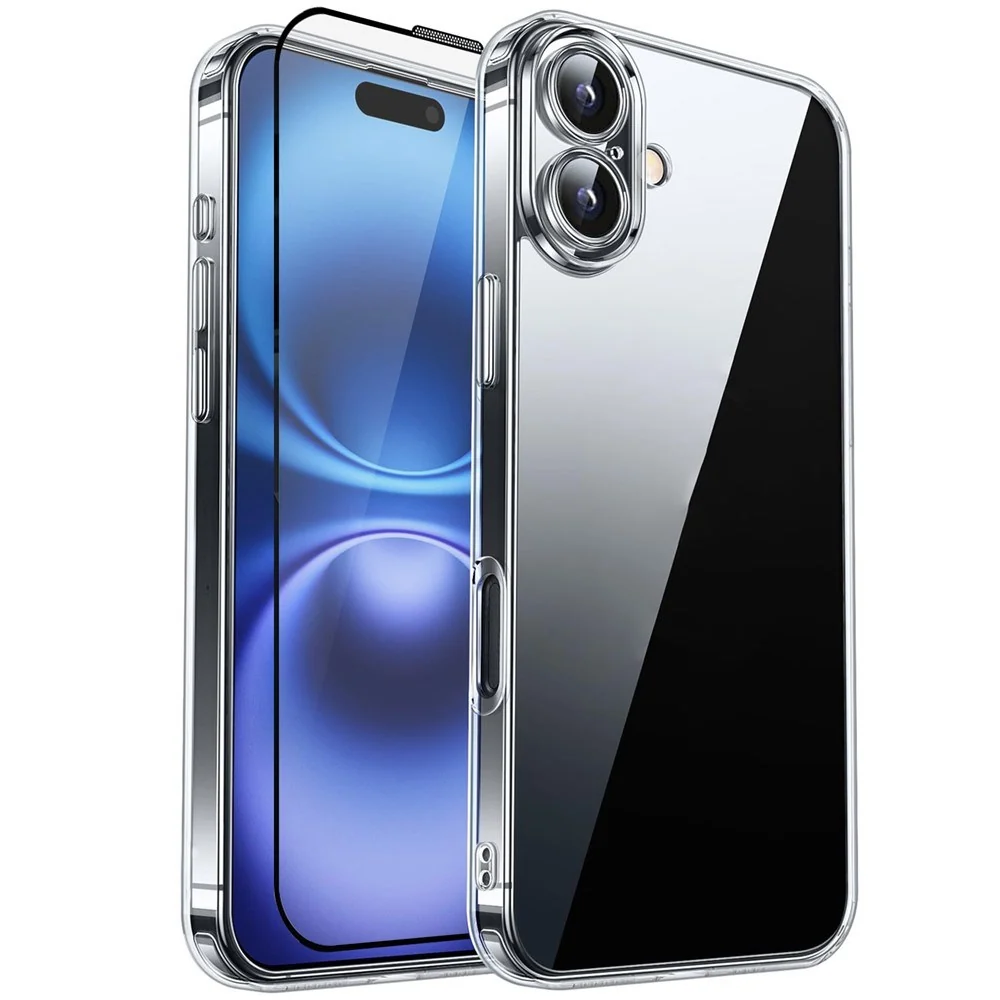 iPhone 16 Plus RURIHAI 2-i-1 Beskyttelsessett m. Fleksibelt Plast Deks v:8184933 iPhone 16 Plus RURIHAI 2-i-1 Beskyttelsessett m. Fleksibelt Plast Deks v:8184933