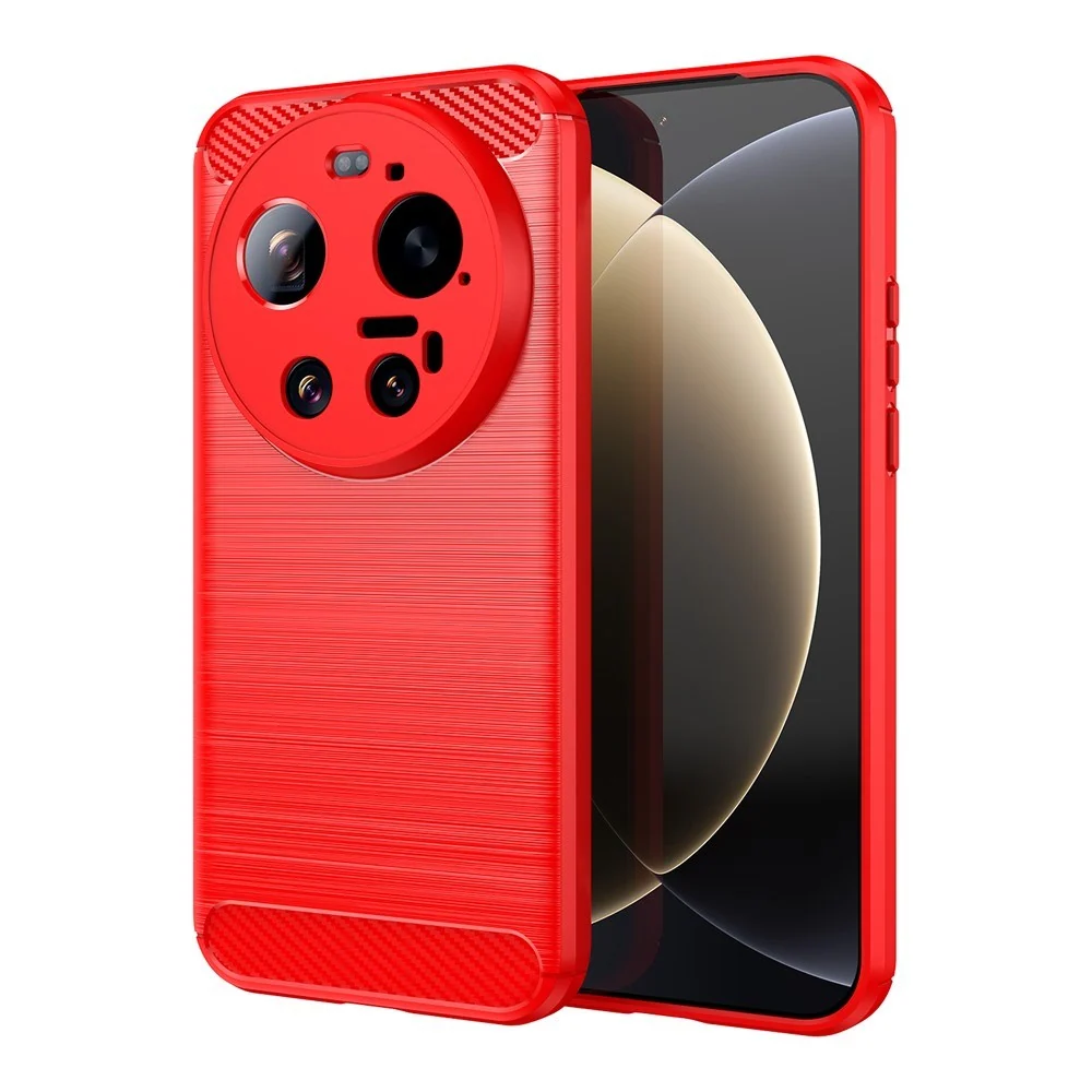 Xiaomi 17 Ultra EIDERWOOD Brushed Carbon Deksel - Rød v:1490326