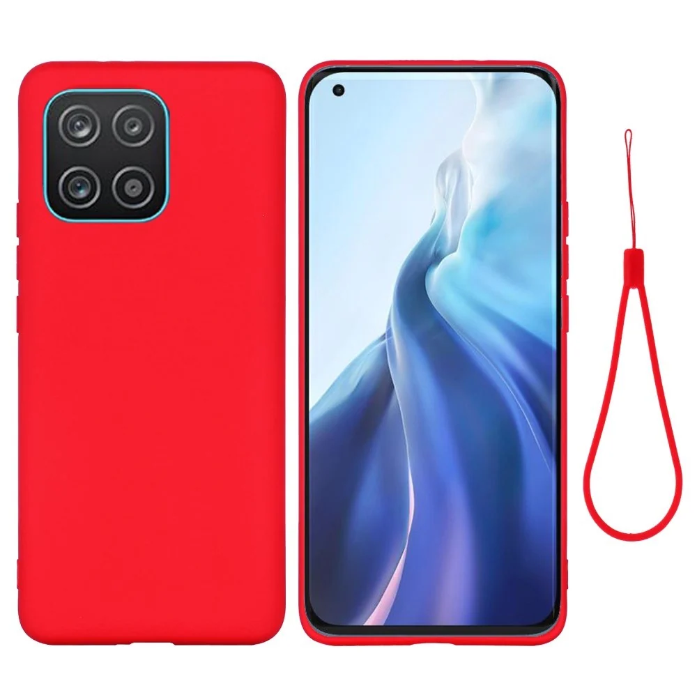 Samsung Galaxy A03 Liquid Silikon Deksel med Stropp - Rød v:7795868