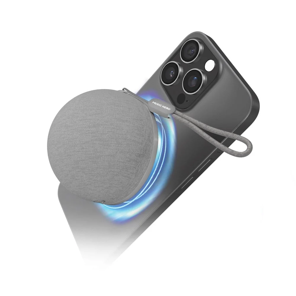 MUSIC HERO Trådløs Høyttaler – MagSafe Kompatibel – Grå v:1494984 MUSIC HERO Trådløs Høyttaler – MagSafe Kompatibel – Grå v:1494984