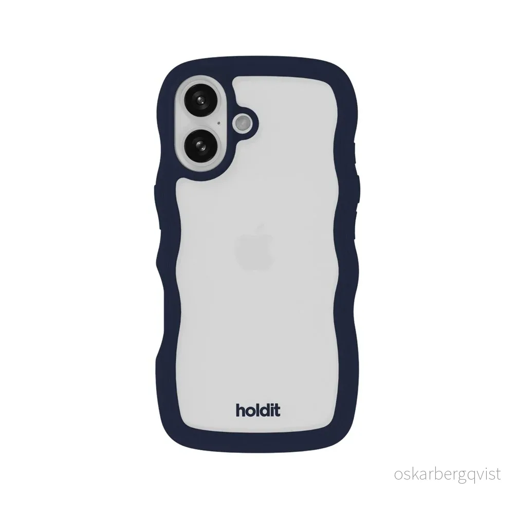 Holdit iPhone 16 Wavy Deksel - Midnight Blue / Transparent v:7046798