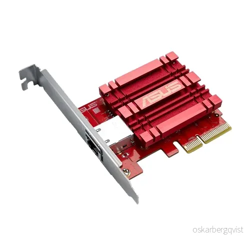 Asus Nettverksadapter, 10 Gbps, Windows og Linux, RJ45, QoS, kjøleribbe, rød v:2346595 Asus Nettverksadapter, 10 Gbps, Windows og Linux, RJ45, QoS, kjøleribbe, rød v:2346595