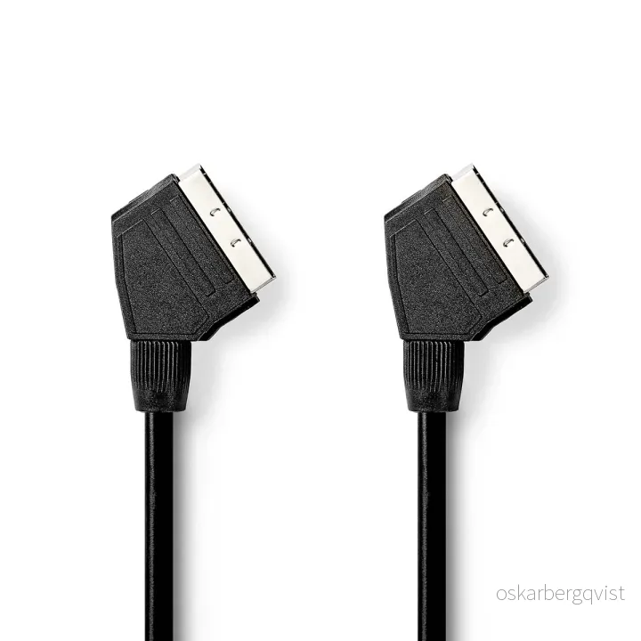 Nedis SCART-kabel | SCART Hann | SCART Hann | Nikkel belagt | 480p | 2.00 m | Rund | PVC | Sort | Boks v:1536026