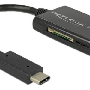 DeLOCK USB 3.1 Gen 1 Card Reader, USB-C male, 4 Slots, black v:6225718