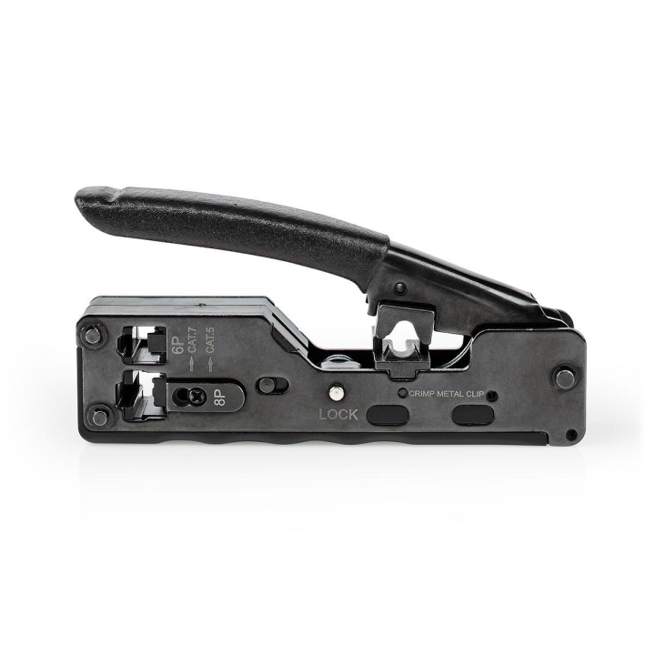 Nedis Crimp pliers | CAT5 / CAT5e / CAT6 / CAT6a / CAT7 / RJ12 | Cutting / Plier | ABS / Stål | Sort v:8291821