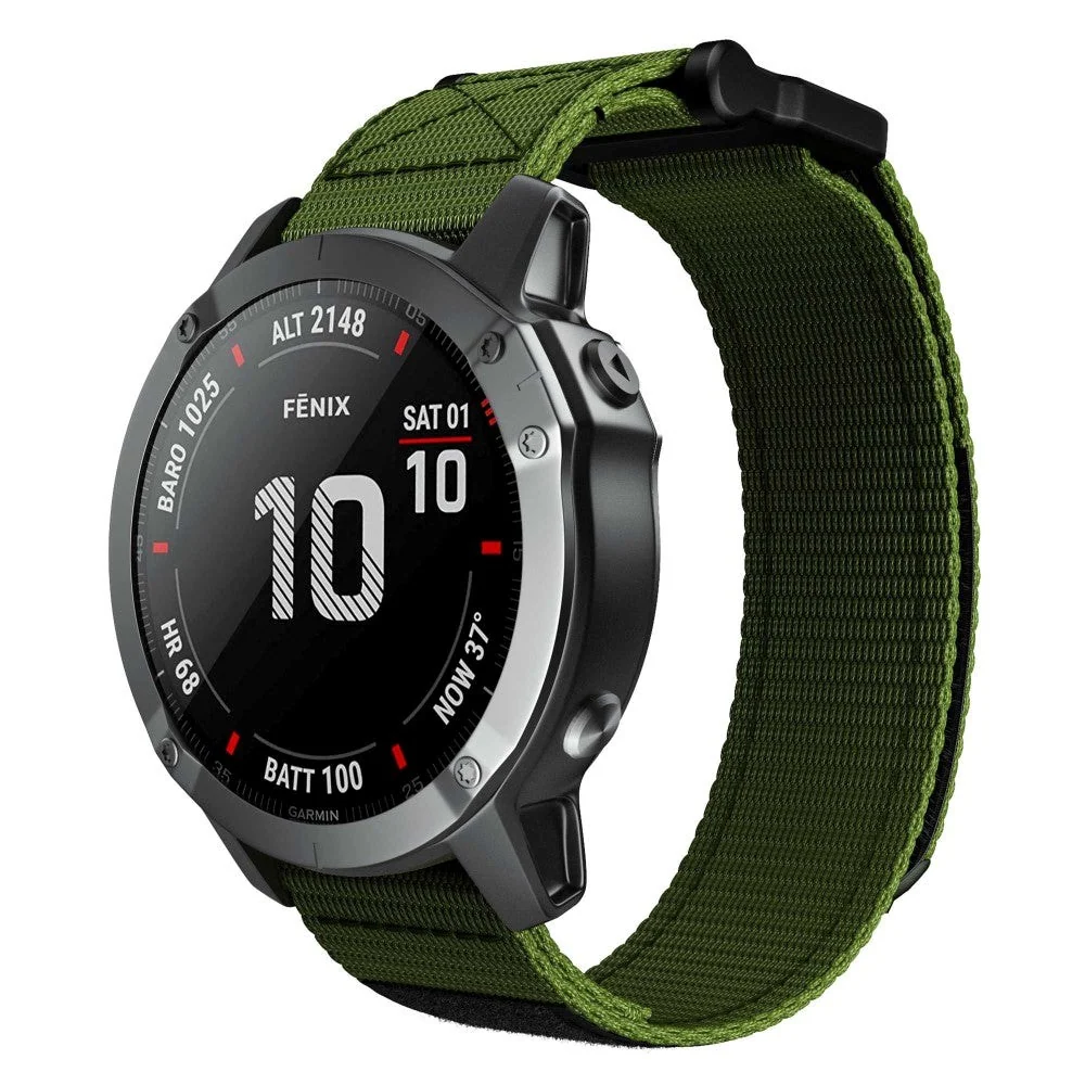 Universal Garmin 26mm Nylonstropp m. Borrelås - Grønn v:9474357