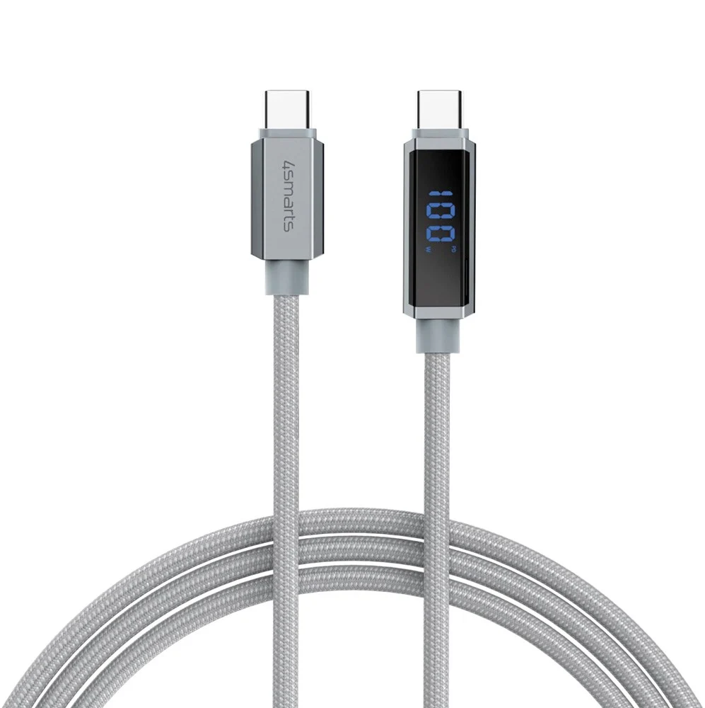 4smarts DigitCord USB-C Kabel 100W – 1.5m – Grå v:5166656 4smarts DigitCord USB-C Kabel 100W – 1.5m – Grå v:5166656