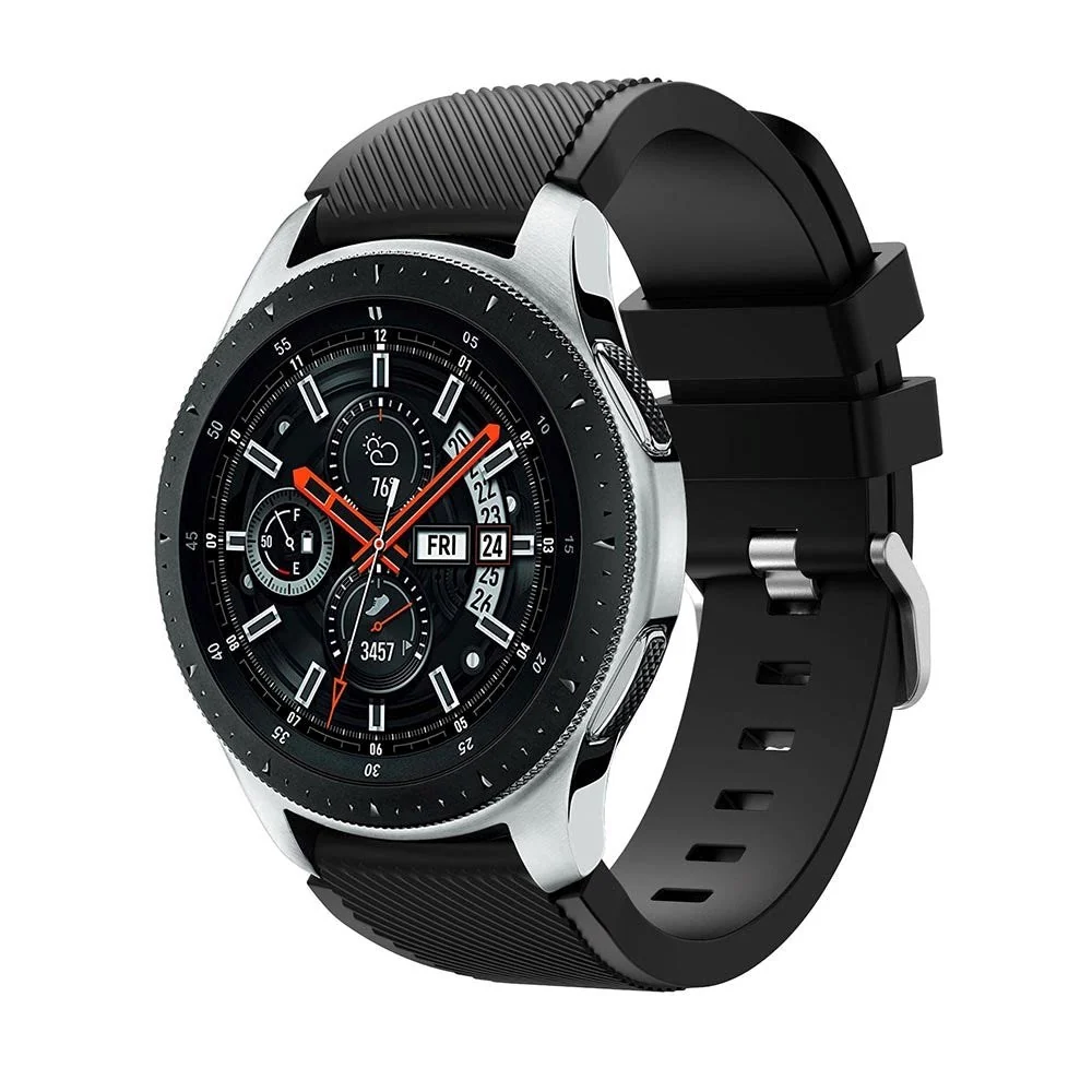 Samsung Galaxy Watch 46 mm Twill Texture Silicone Watchband – Svart v:2751905 Samsung Galaxy Watch 46 mm Twill Texture Silicone Watchband – Svart v:2751905