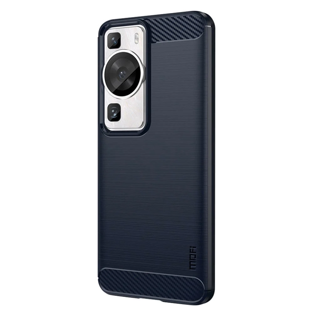 Huawei P60 Pro Mofi Brushed Carbon Fiber Fleksibelt Plast Deksel – Blå v:7400108 Huawei P60 Pro Mofi Brushed Carbon Fiber Fleksibelt Plast Deksel – Blå v:7400108