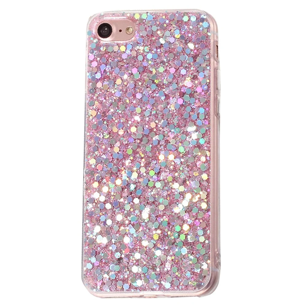 iPhone SE (2022 / 2020) / 8 / 7 Glitter Deksel - Rosa v:6444404