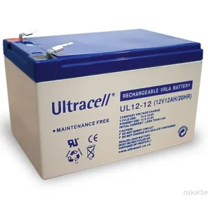 Ultracell Blybatteri 12 V, 12 Ah (UL12-12) Faston (4,8 mm) Blybatteri, VdS v:1983527 Ultracell Blybatteri 12 V, 12 Ah (UL12-12) Faston (4,8 mm) Blybatteri, VdS v:1983527