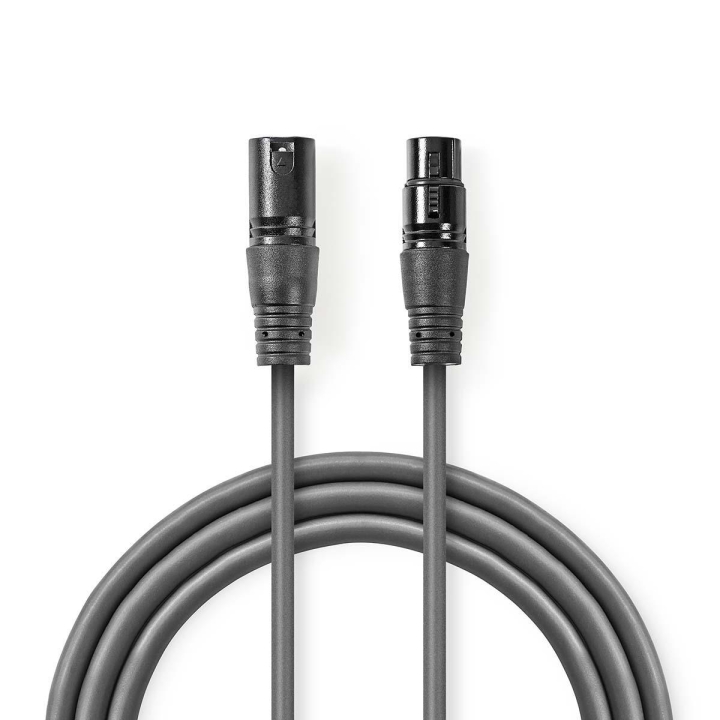 Nedis DMX Adapter Cable | XLR 3-Pin Han | XLR 3-Pin Hun | Nikkel belagt | 1.00 m | Rund | PVC | Mørk Grå | Pappetui v:1511908 Nedis DMX Adapter Cable | XLR 3-Pin Han | XLR 3-Pin Hun | Nikkel belagt | 1.00 m | Rund | PVC | Mørk Grå | Pappetui v:1511908