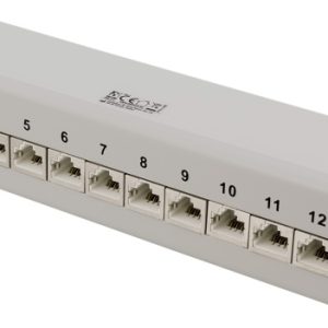 DELTACO Kretspanel, 12xRJ45, Cat6a, veggmonterbart, 10Gbps, grå v:3677458 DELTACO Kretspanel, 12xRJ45, Cat6a, veggmonterbart, 10Gbps, grå v:3677458