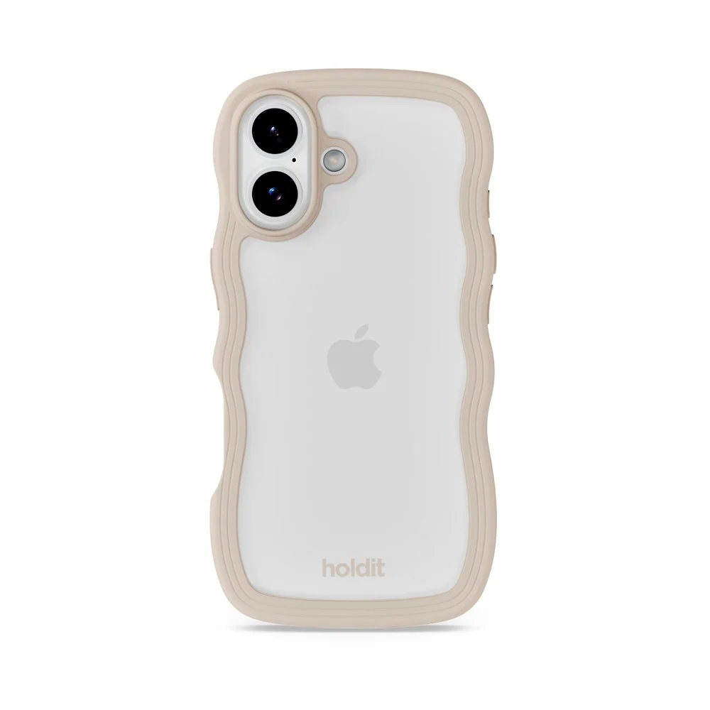Holdit iPhone 17 Wavy Deksel - Light Beige / Transparent v:6605104