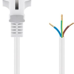 Goobay Kabel for beskyttelsesplugg for montering, 1,5 m, hvit plugg med jording (type F, CEE 7/7) > løse kabelender v:8288194 Goobay Kabel for beskyttelsesplugg for montering, 1,5 m, hvit plugg med jording (type F, CEE 7/7) > løse kabelender v:8288194