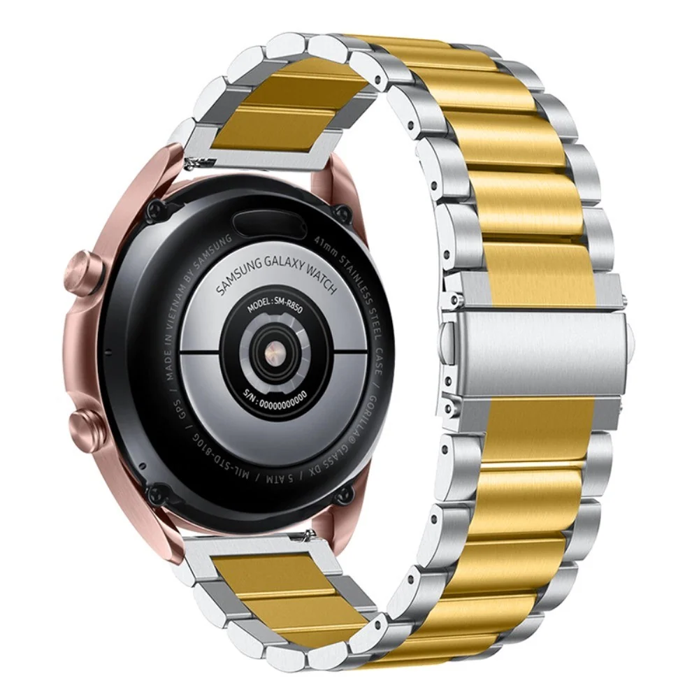 Universell Smartklokke (20mm) Rustfritt Stål Rem - Sølv / Gull v:6442164