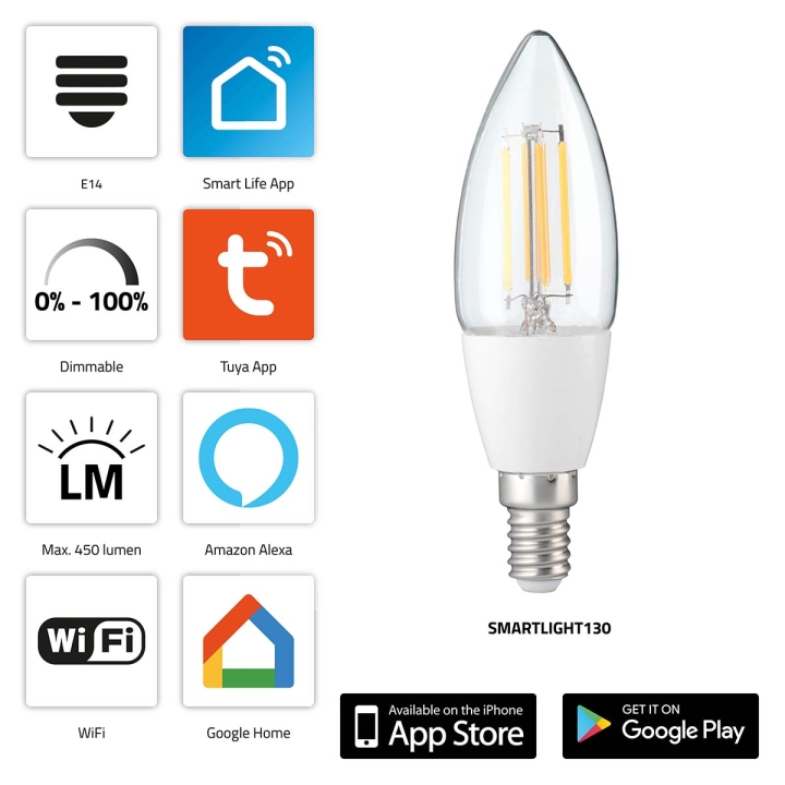 Alecto Smart glødetråd LED-lampe med Wi-Fi v:2950465 Alecto Smart glødetråd LED-lampe med Wi-Fi v:2950465