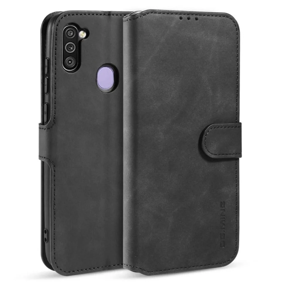 Samsung Galaxy M11 DG.MING Retro Skinndeksel med Lommebok – Svart v:140330 Samsung Galaxy M11 DG.MING Retro Skinndeksel med Lommebok – Svart v:140330
