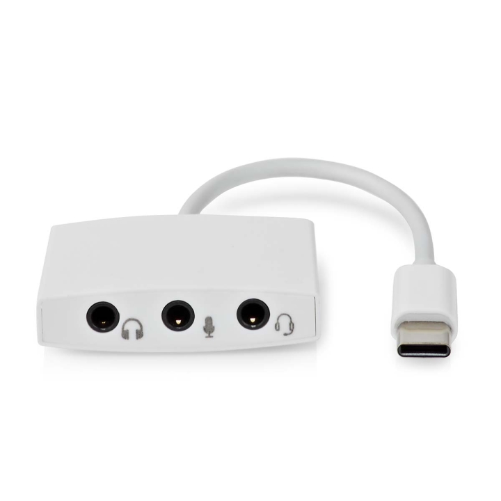 Nedis USB-C™ Adapter | USB 2.0 | USB-C™ Hann | 3.5 mm Hun | 0.10 m | Rund | Nikkel belagt | ABS/PVC | Hvit | Boks v:8496157 Nedis USB-C™ Adapter | USB 2.0 | USB-C™ Hann | 3.5 mm Hun | 0.10 m | Rund | Nikkel belagt | ABS/PVC | Hvit | Boks v:8496157
