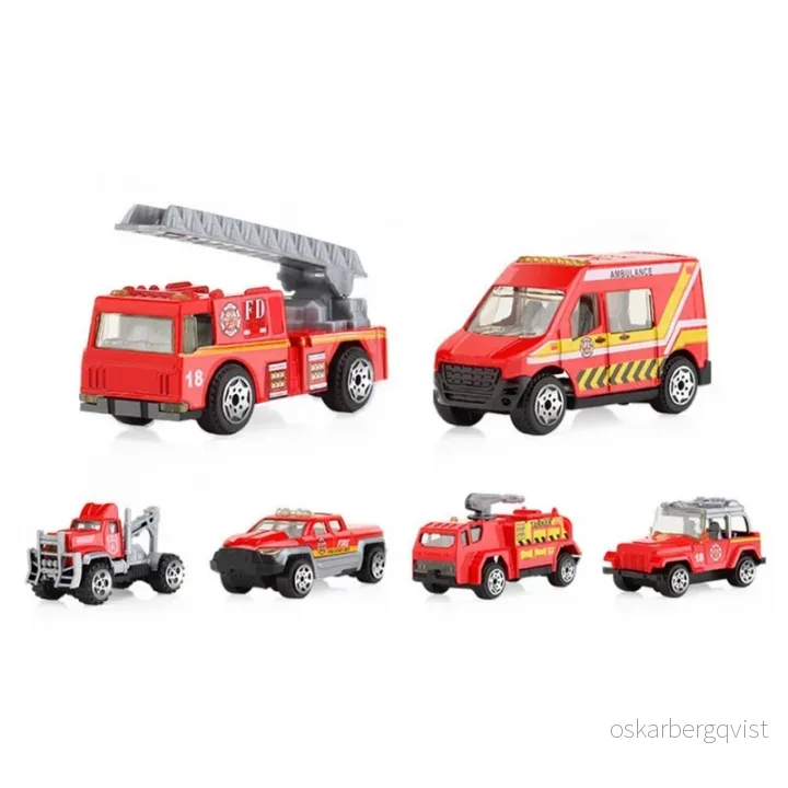 Sett med 6 brannbiler inkludert brannbil v:6805419 Sett med 6 brannbiler inkludert brannbil v:6805419